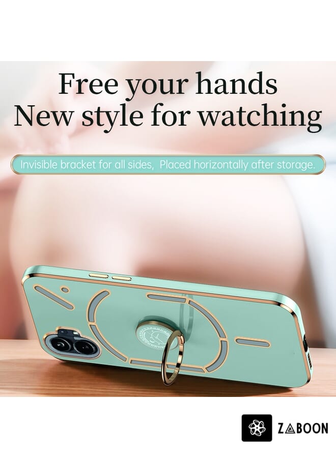 Zaboon Protective Case Cover For Nothing Phone 1 XINLI Straight Edge 6D Electroplate TPU  with Ring Holder - Image 4