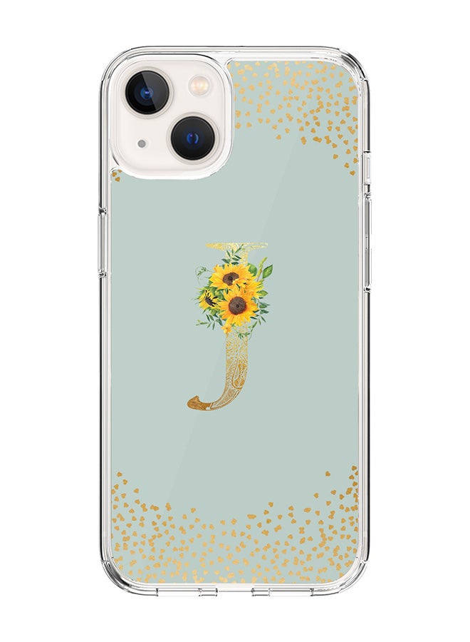 Stylizedd Classic Clear Case For iPhone 15 Plus, Hybrid Soft Case Cover- Custom Monogram Initial Letter Mandala Floral Pattern Alphabet - J ( Light Grey) - Image 1