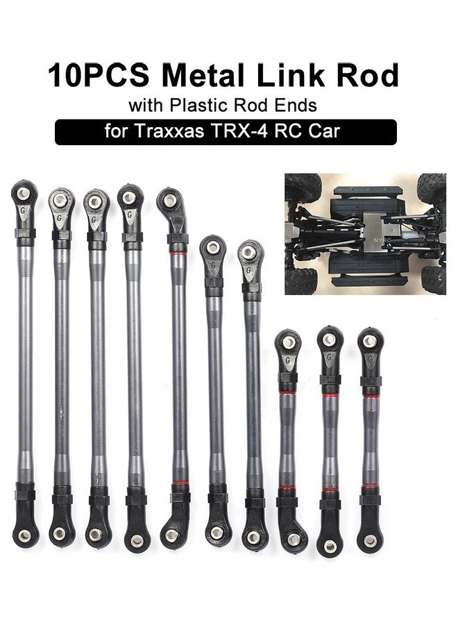 NIBEMINENT 10-Piece Link Pull Rod For 1/10 Traxxas TRX4 TRX-4 RC Car  - Image 2