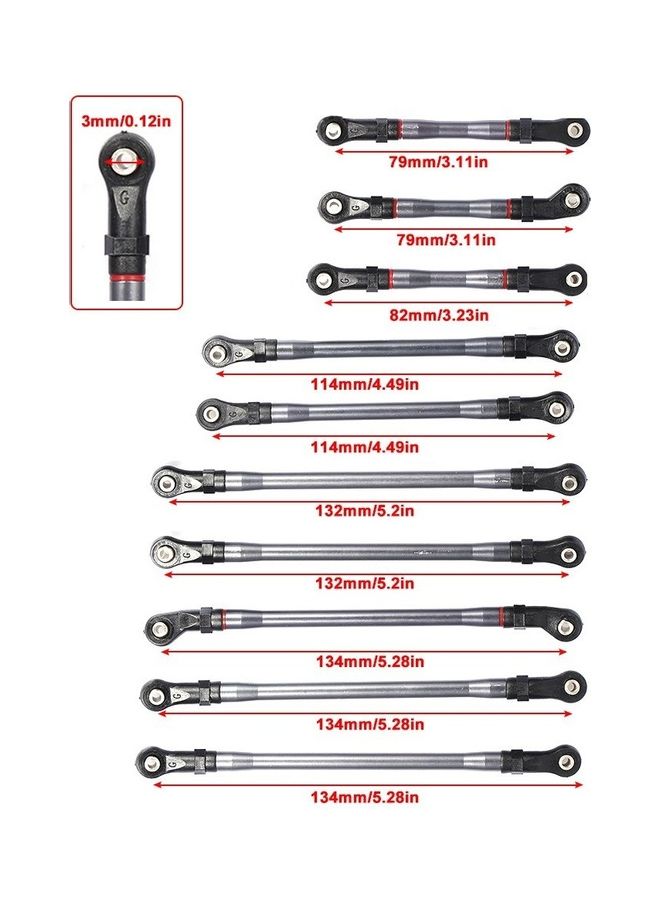 NIBEMINENT 10-Piece Link Pull Rod For 1/10 Traxxas TRX4 TRX-4 RC Car  - Image 3