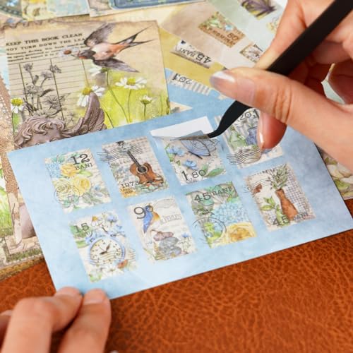 Funto Scrapbooking Kit (202 PCS), Vintage Collection-Wonderland, Perfect for Bullet Scrapbooking Materials, Planner DIY Arts Craft Collage - Image 5