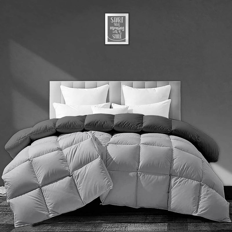 BEDDY FUSION 500 GSM Winter Comforter Double Bed Size 90X100 Premium Collection Heavy Winter Comforter 500 GSM Microfiber Fill DuvetBlanket Double Bed Dark GreySilver Grey Color - Image 2