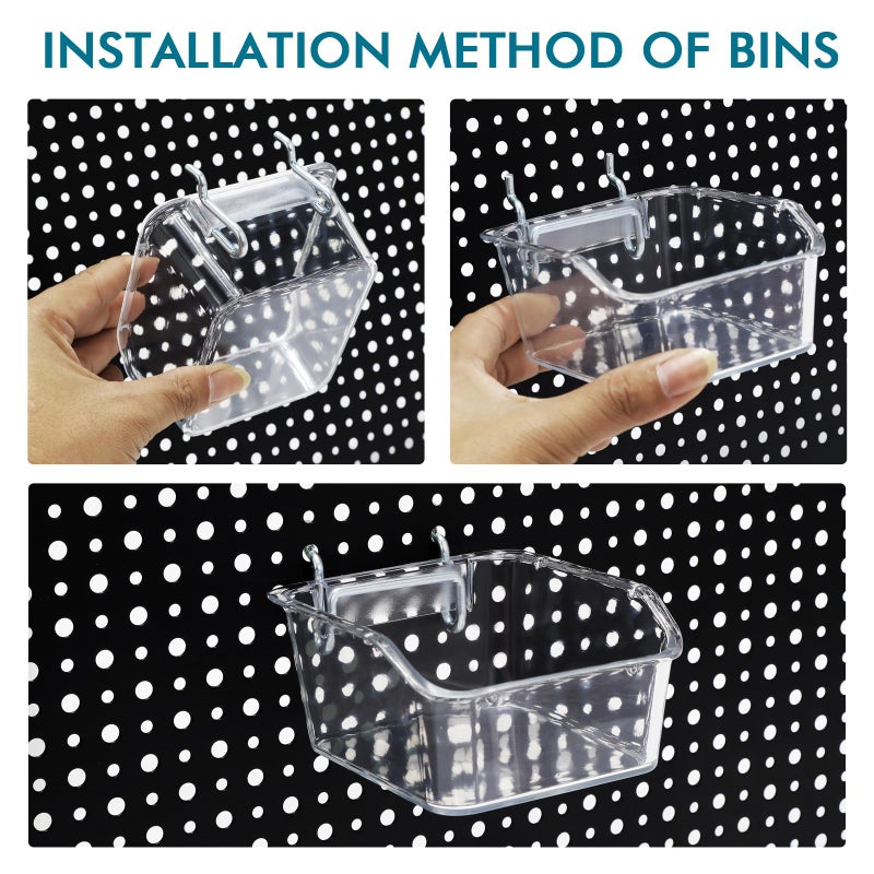 Daanxw 248PCS Pegboard Accessories Organizer Kit,1/8 and 1/4 inch Pegboard Hooks Assortment, Pegboard Bins, Metal Hooks for Hanging Storage (Transparent) - Image 2
