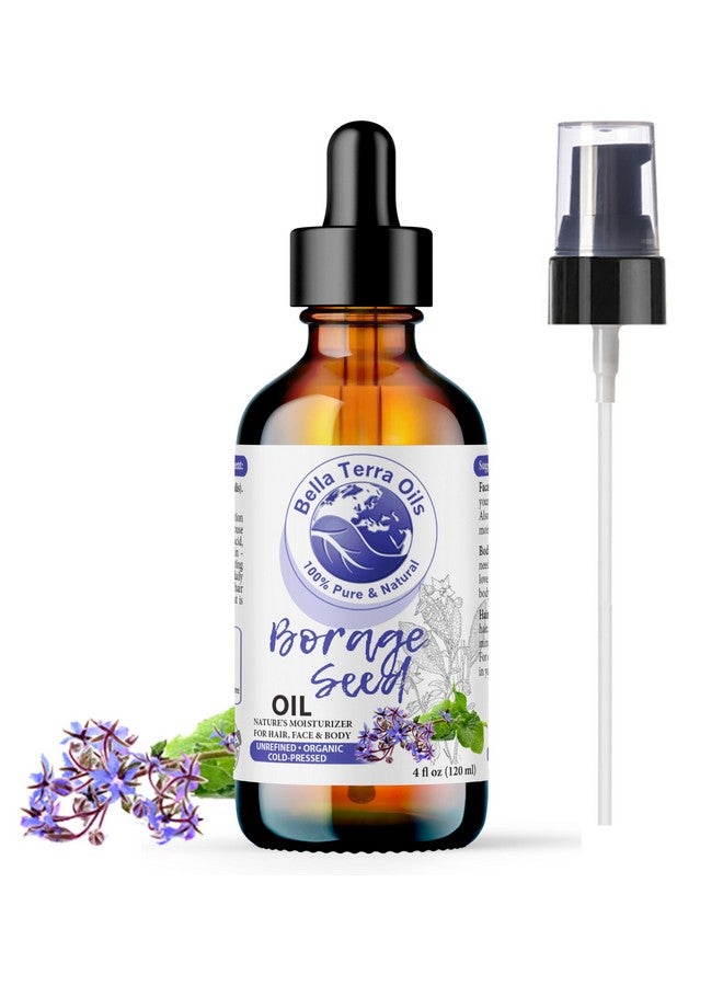 بيلا تيرا أويلز - زيت بذور لسان الثور العضوي 4 أونصة - غني بحمض جاما لينوليك، استمتعي بجوهر لسان الثور العضوي النقي، غني بفيتاميني أ و ج، معزز طبيعي لحيوية البشرة - Image 1
