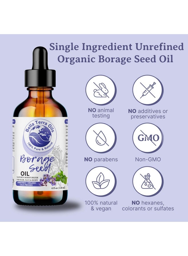بيلا تيرا أويلز - زيت بذور لسان الثور العضوي 4 أونصة - غني بحمض جاما لينوليك، استمتعي بجوهر لسان الثور العضوي النقي، غني بفيتاميني أ و ج، معزز طبيعي لحيوية البشرة - Image 4
