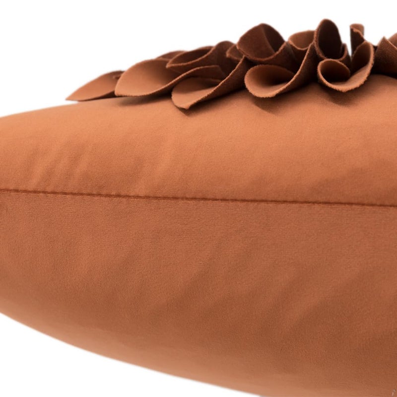 OiseauVoler 3D Sunflower Throw Pillow Cover Decorative Handmade Pillowcases for Couch Farmhouse Living Room Decoration 18x18 Inch Burnt Orange - Image 5