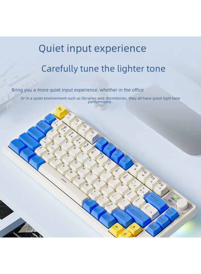Loquat EWEADN V75 Wireless Bluetooth Mechanical Feel Gaming Office Quiet Keys Portable Keyboard Mouse Combo For Notebook And Desktop-Color:Sunset Coast 【Bluetooth 5.0 2.4G Wireless】 Classic Edition - Image 4