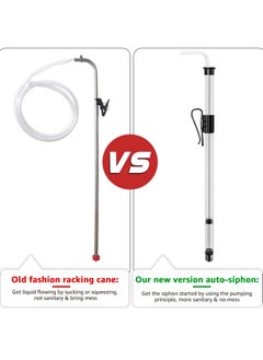 SYOSI 45 cm Auto Siphon Kit with Tubing, 2 Pieces, 17.7 Inch, Built in Pump, Plastic Racking Cane Liquid Processing Filter, Homebrew Fermentation Siphoning Kit with Stabilizer Clip Clamp  - Image 3