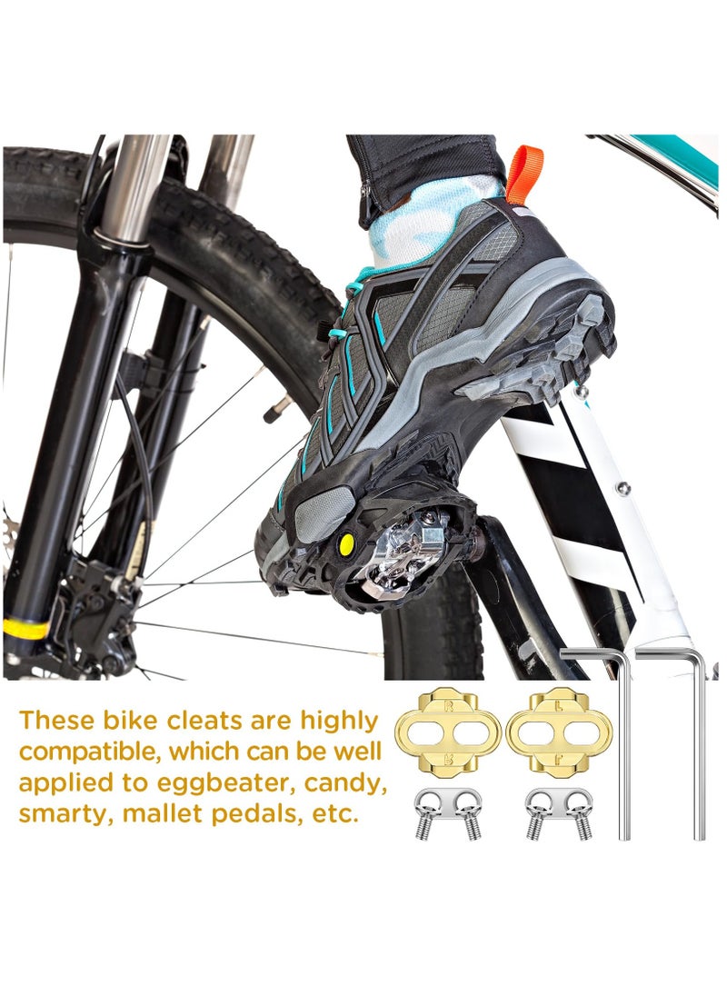 SYOSI 4 Pcs Bike Cleats Bicycle Cleats Cycling Cleats with 2 Hexagonal Wrenches for MTB Shoes Compatible with Eggbeater Candy Mallet Smarty Pedals  - Image 3