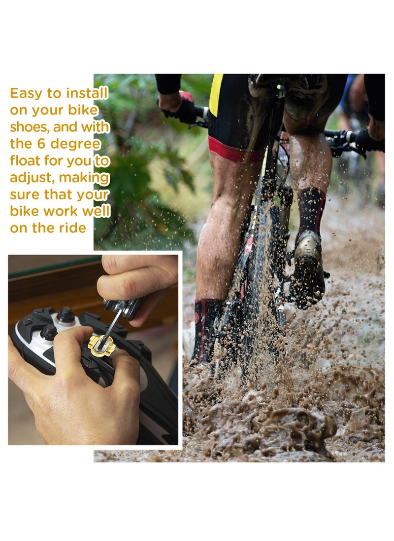 SYOSI 4 Pcs Bike Cleats Bicycle Cleats Cycling Cleats with 2 Hexagonal Wrenches for MTB Shoes Compatible with Eggbeater Candy Mallet Smarty Pedals  - Image 5