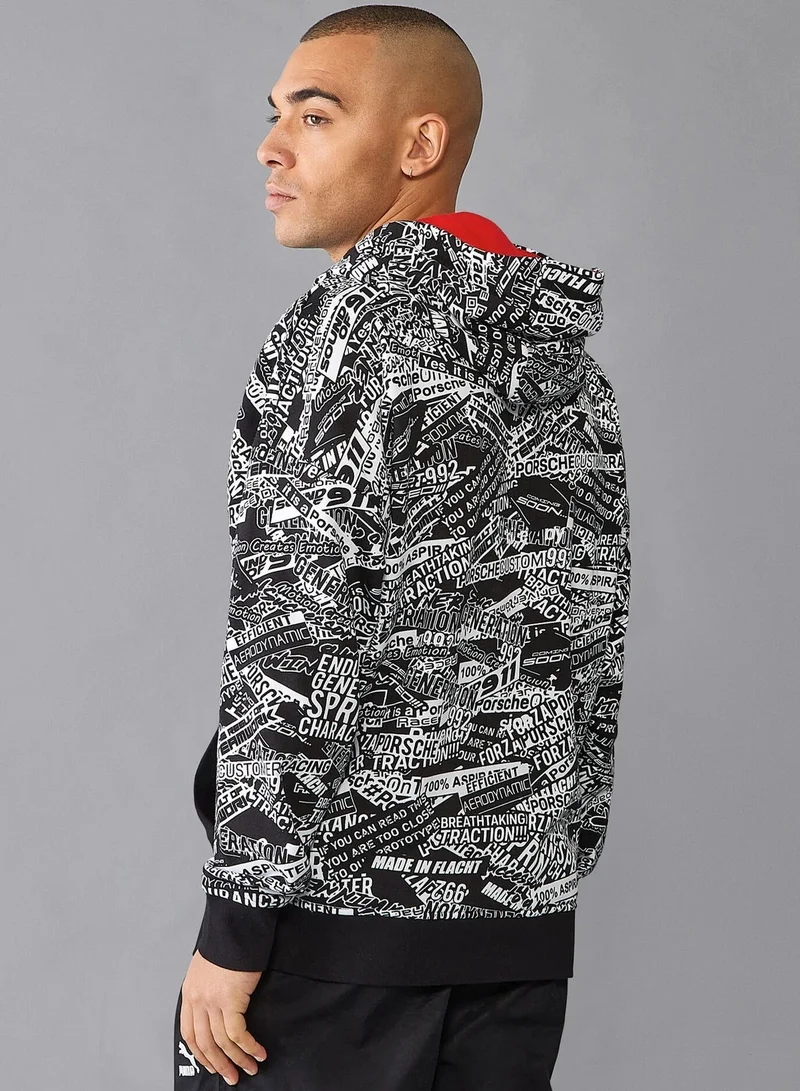 بورشه PORSCHE FW QUOTED AOP OVERSIZED HOODY