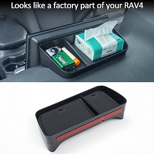 TOPINSTALL صينية مركز التحكم العلوية من TOPINSTALL متوافقة مع تويوتا راف 4 2019-2025 بشاشة 8 بوصات، منظم تخزين لوحة القيادة، حامل مناديل ونظارات مصنوع من البلاستيك الصلب (غير متوافق مع شاشة الوسائط المتعددة الجديدة 10.5 بوصة) - Image 4