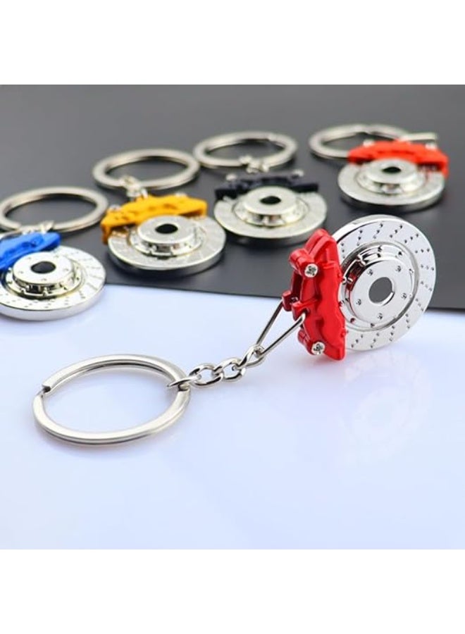 متجر ماى سوق :ميدالية مفاتيح بتصميم قرص فرامل سيارة رياضي (هوب) - معدن عالي الجودة - فضي وأسود - Image 5