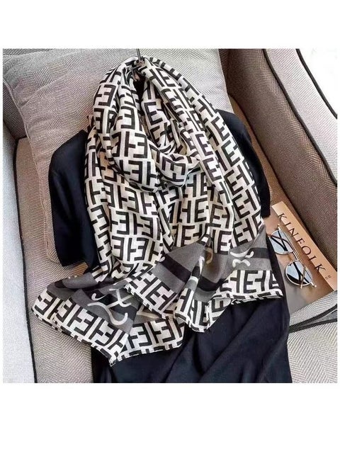 Women's high-Grade Silk Scarf 2023 Designer Model Decorative Trench Coat mid-Length Dual Purpose Scarf