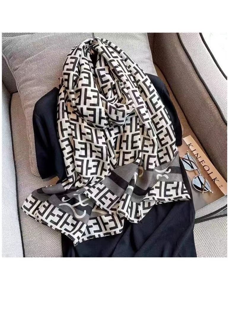 Women's high-Grade Silk Scarf 2023 Designer Model Decorative Trench Coat mid-Length Dual Purpose Scarf