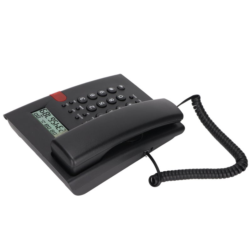 Corded Phone with Adjustable Display Brightness Caller ID Telephone - Music Retention Function Desktop Landline Phone for Home Office Hotel - Image 4