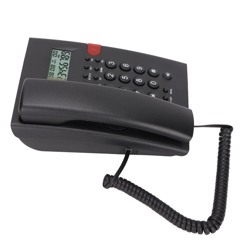 Corded Phone with Adjustable Display Brightness Caller ID Telephone - Music Retention Function Desktop Landline Phone for Home Office Hotel - Image 5