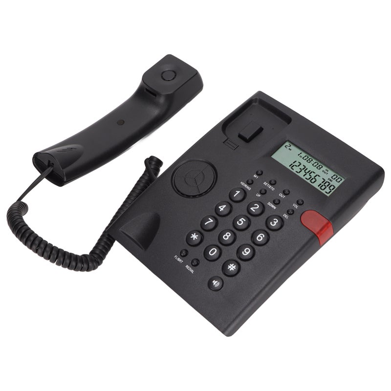 Corded Phone with Adjustable Display Brightness Caller ID Telephone - Music Retention Function Desktop Landline Phone for Home Office Hotel - Image 3