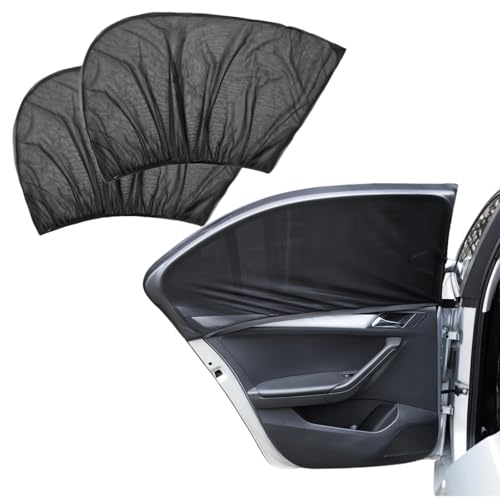 Xfopz 2 Pack Car Window Shades for Baby, UV-Blocker Cling Sun Shade 99% UV Protection Fit SUV/Sedan/Minivan | Roll Windows Down, Privacy Safe - Image 1