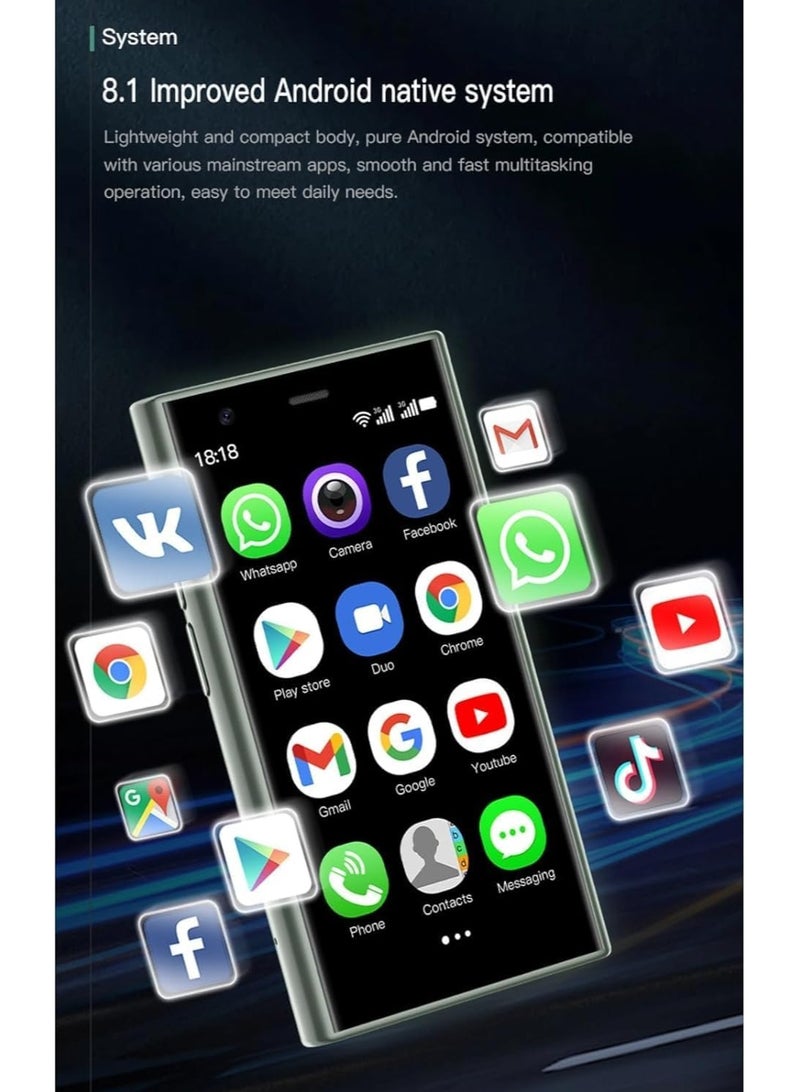 SOYES S23 Pro 3G mini smartphone 3.0" 3D glass, 2GB RAM 16GB ROM 2MP rear camera Android 8.1 dual cameras 1000mAh Black - Image 4