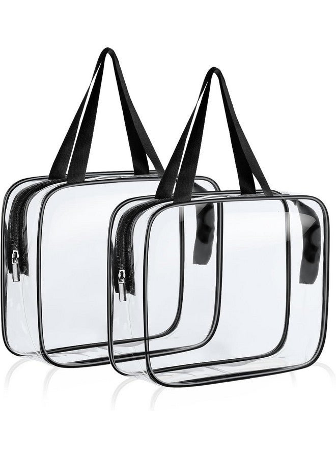 QXORE Clear Toiletry Bags, Large Storage Makeup Bags Waterproof Transparent Cosmetic Bags for Travel (2PACK) - Image 1