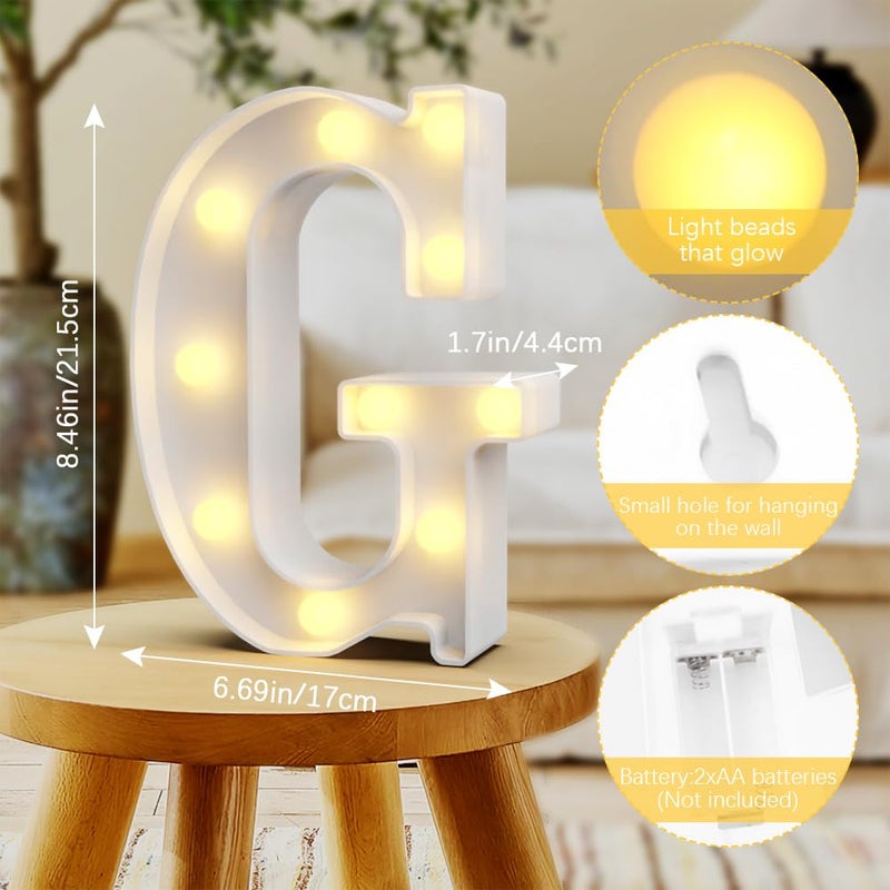 QWZify Letter Lights G  Large Letters for Party Decorations  Led Marquee Letter Lights  Letter Ornaments  Name Sign for Wall  Girls Room Decor  College Dorm Decor  Letras para Decoracion de Pared - Image 2