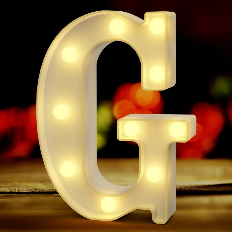 QWZify Letter Lights G  Large Letters for Party Decorations  Led Marquee Letter Lights  Letter Ornaments  Name Sign for Wall  Girls Room Decor  College Dorm Decor  Letras para Decoracion de Pared - Image 1