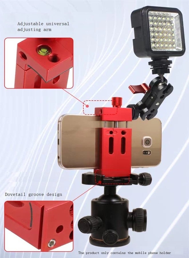 VIZEMO Aluminum Metal Phone Tripod Mount with 3 Cold Shoes & 1/4" Arca Port,360°Rotation Cell Phone Tripod Adapter for Phone Stand Holder, Compatible for iPhone Samsung and Other Smartphone - Image 3