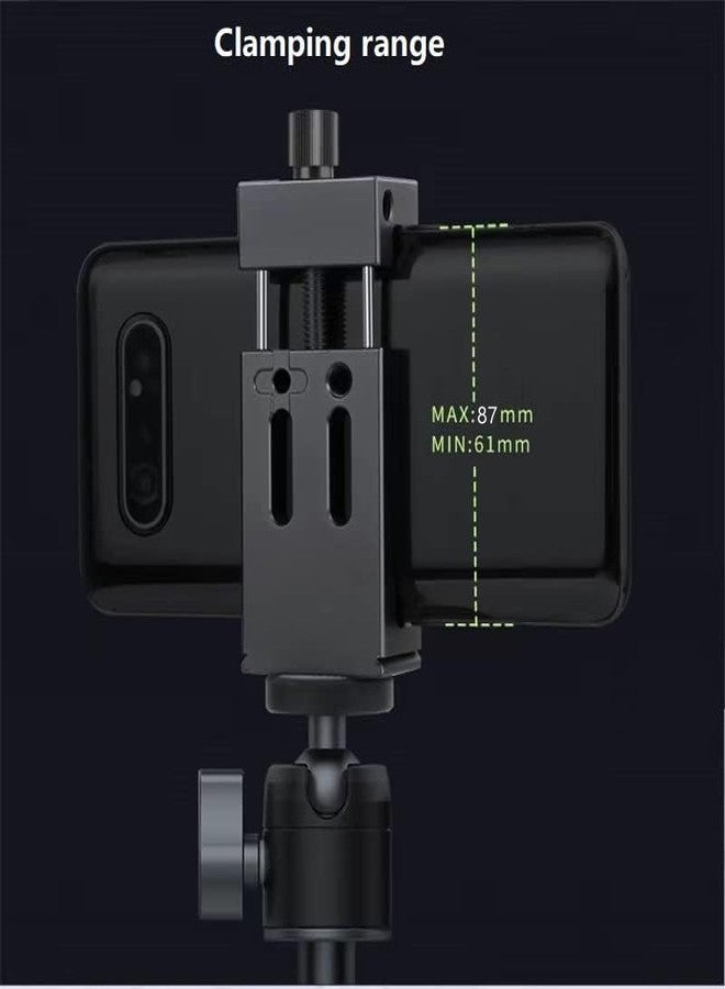 VIZEMO Aluminum Metal Phone Tripod Mount with 3 Cold Shoes & 1/4" Arca Port,360°Rotation Cell Phone Tripod Adapter for Phone Stand Holder, Compatible for iPhone Samsung and Other Smartphone - Image 2