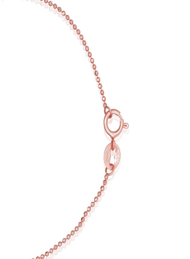 SEA OF ICE Rose Gold Flashed Sterling Silver 1mm Round Ball Bead Chain Bracelet, Size 7.25" - Image 2