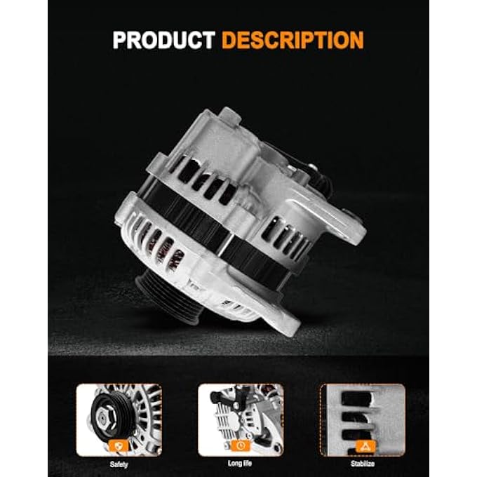 ASAPE New Alternator Fit for 1996-1997 for Kia Sephia 1.6L 1997-1998 for Mazda Protege 1.5L 1996-1997 for Kia Sephia 1.8L, Replace OE 13719 - Image 4