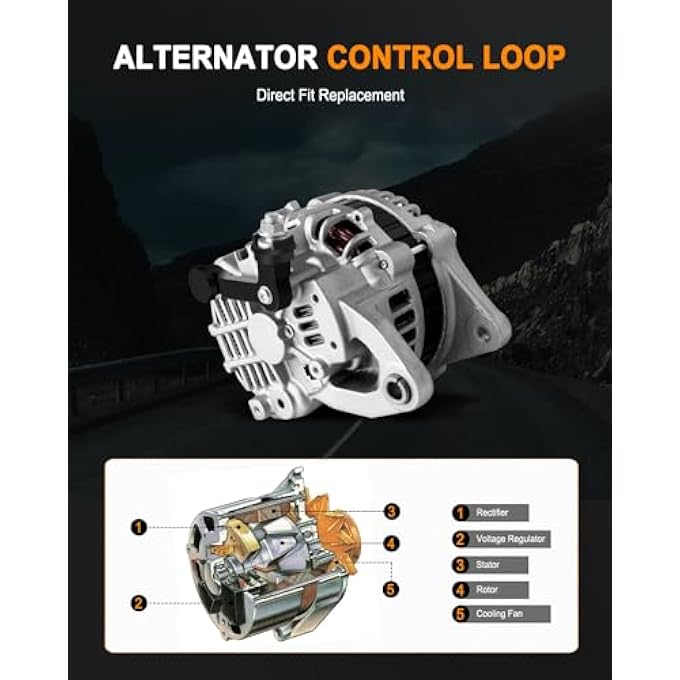 ASAPE New Alternator Fit for 1996-1997 for Kia Sephia 1.6L 1997-1998 for Mazda Protege 1.5L 1996-1997 for Kia Sephia 1.8L, Replace OE 13719 - Image 3