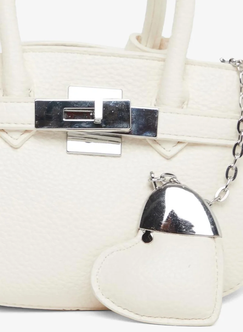 ستايلي حقيبة يد ستيلى بمقبضين مزدوجين وقلب متدلٍ