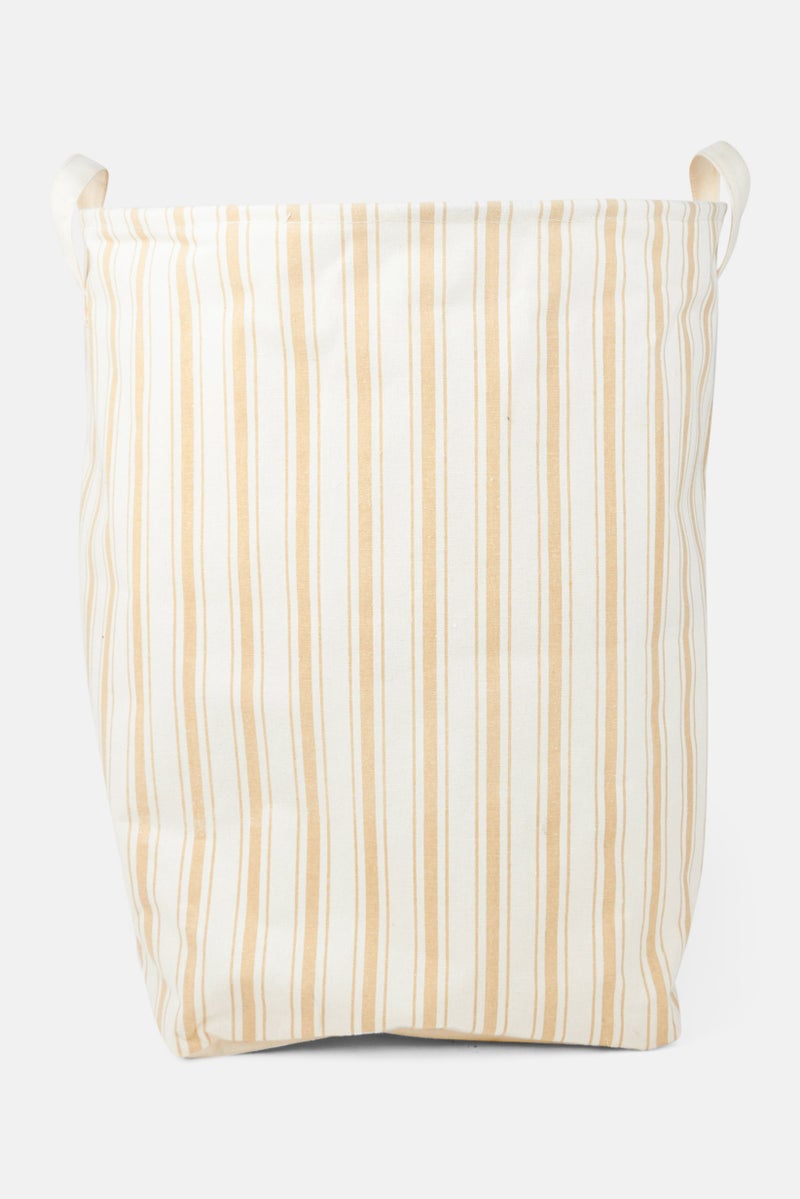 Muy Mucho Stripe Laundry Basket, Beige - Image 2