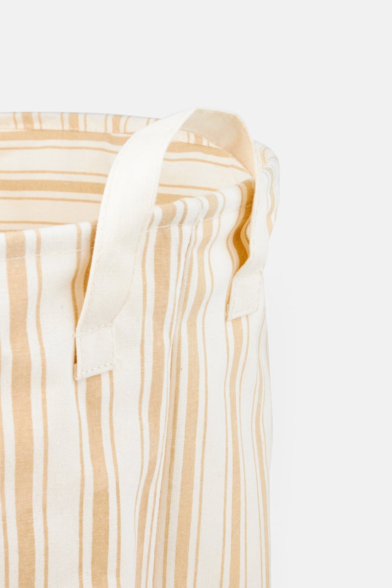 Muy Mucho Stripe Laundry Basket, Beige - Image 3