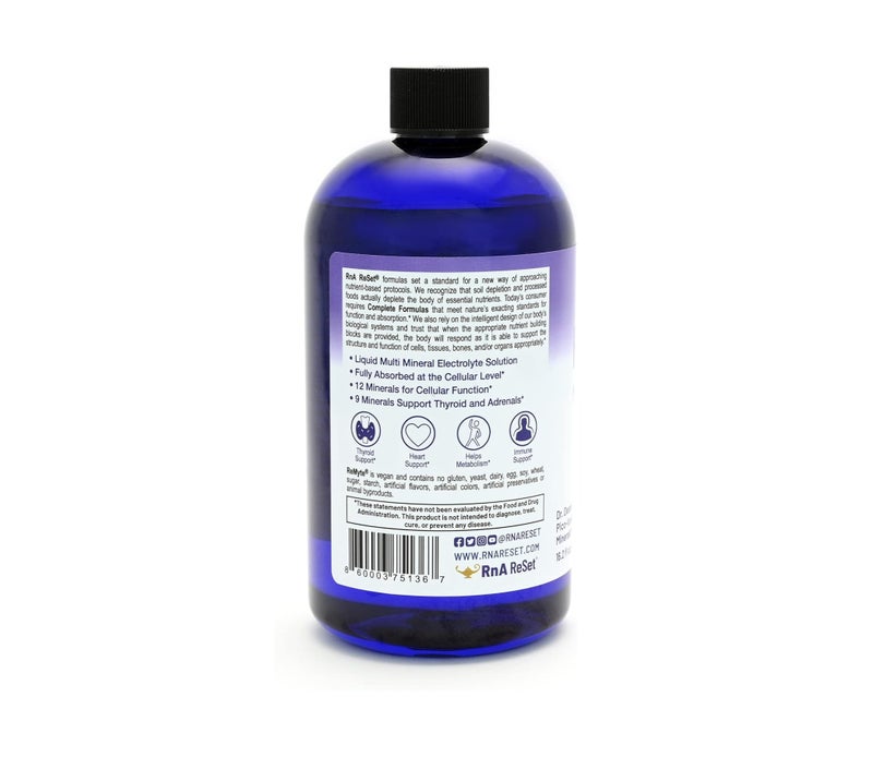 RnA ReSet Remyte Mineral Solution, Liquid Multi Mineral, Electrolyte Solution, 12 Minerals Including Iodine, Selenium, Zinc, Magnesium, Boron, 8Oz - Image 3