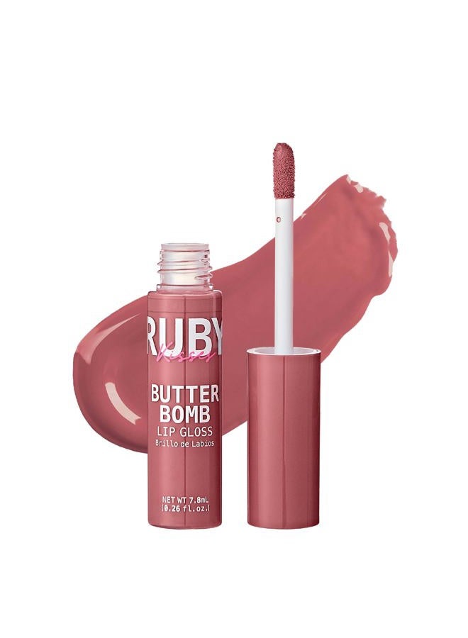 Ruby Kisses بتر بومب جلوس غير لاصق لشفاه بفيتامين E مكياج شفاه طبيعي بلون نود - 7.8 مل (0.26 أونصة سائلة أمريكية) (مثير) - Image 1