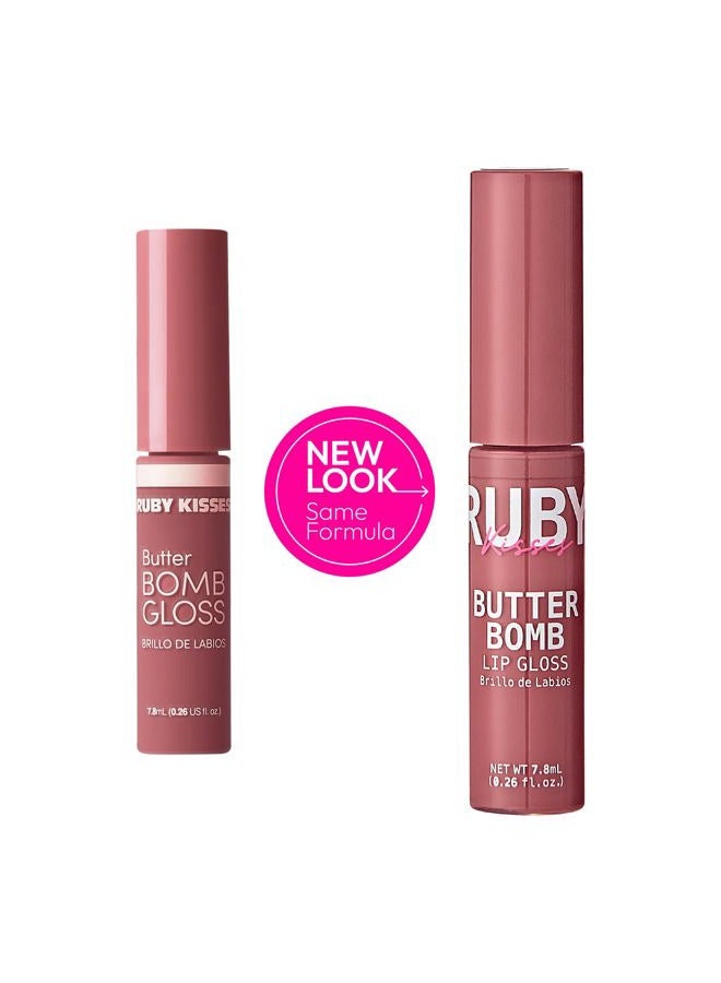 Ruby Kisses بتر بومب جلوس غير لاصق لشفاه بفيتامين E مكياج شفاه طبيعي بلون نود - 7.8 مل (0.26 أونصة سائلة أمريكية) (مثير) - Image 2