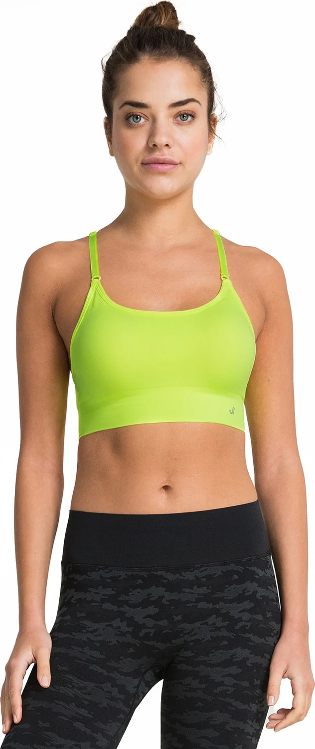 Jerf Bluff Adjustable Strap Covered Sports Bra Neon Yellow