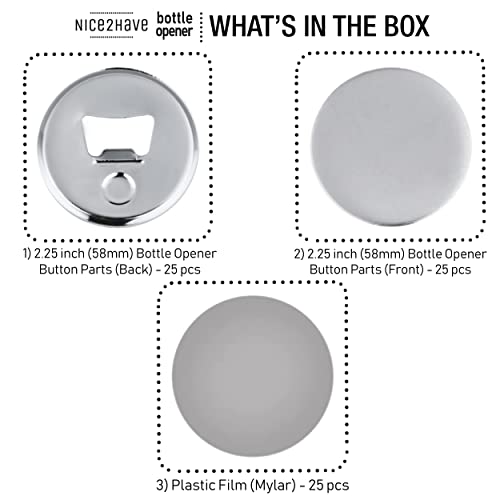 Nice2Have 25 Sets of Bottle Opener Buttons 2.25 inch (58mm) - Button Maker Supplies for Button Maker Machine - Image 3