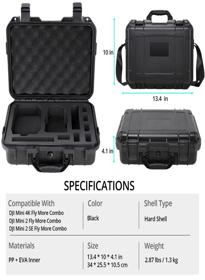 PONYRC Mini 4K Hard Case for DJI Mini 4 Pro, Waterproof Carrying Case for Mavic Mini 4K - Image 5
