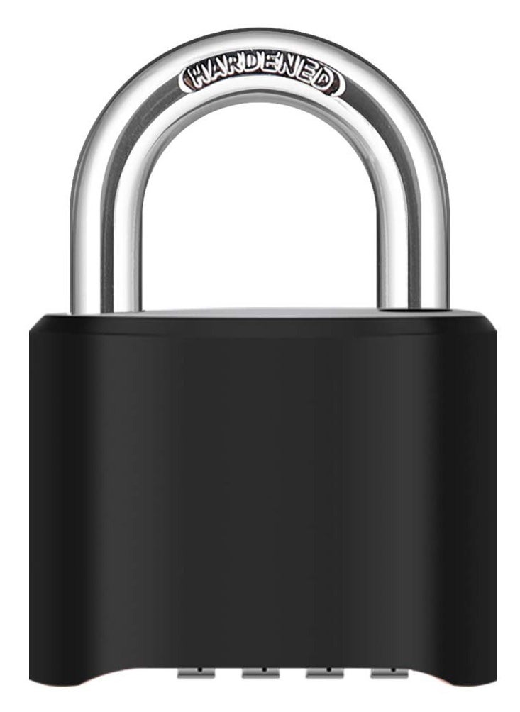 Generic 4-Digit Heavy-Duty Waterproof Combination Lock with 1.3-Inch Shackle for Gates, Fences, Toolboxes, Cases, Hasp Storage, Gym, Sports, and School Lockers (Black)  - Image 1