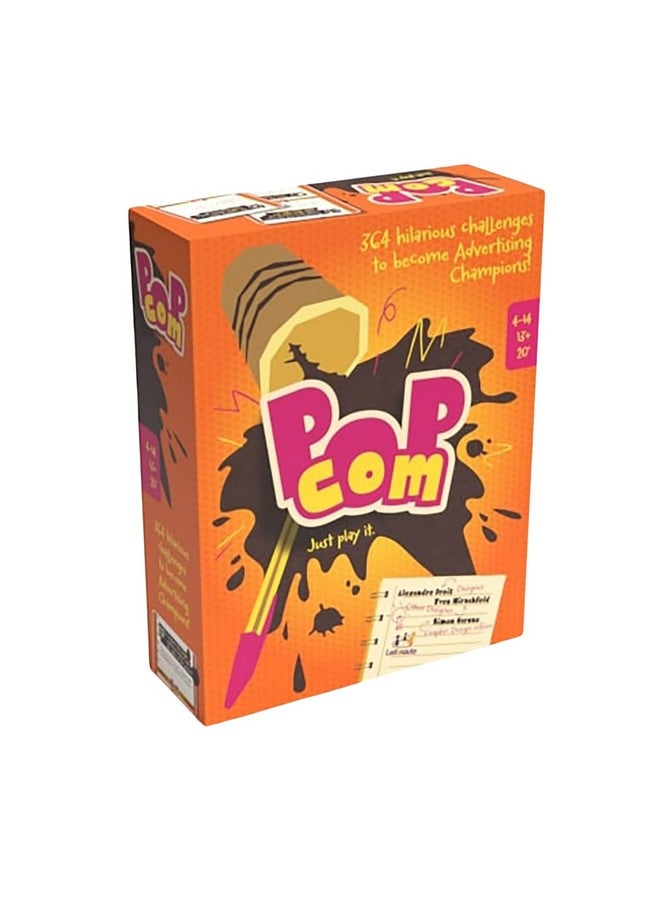 Ludonaute Pop Com - Hillarious Party Game, 364 Challenges to Become Advertising Champions, Offbeat Family Card Game, Ages 13+, 4-14 Players, 20 Min - Image 1