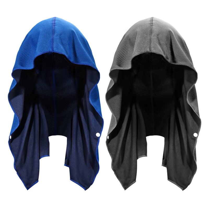 Sukeen Cooling Hoodie Towel for Men Quick Drying Cooling Towels for Neck and Face Cooling Head Towels Stay Chill Towel Sport Workout Cooling Neck Wrap for Hot Weather - Image 2
