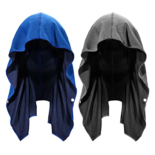 Sukeen Cooling Hoodie Towel for Men Quick Drying Cooling Towels for Neck and Face Cooling Head Towels Stay Chill Towel Sport Workout Cooling Neck Wrap for Hot Weather - Image 1