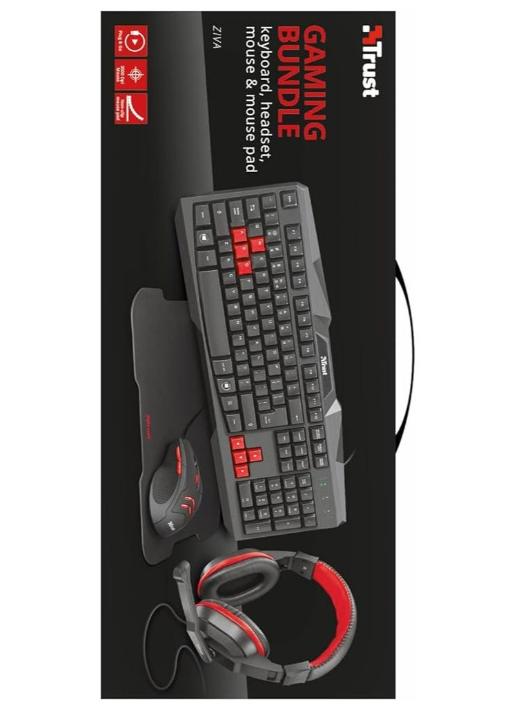 Trust Ultimate Gaming Bundle - Trust Ziva Keyboard, Headset Mouse! - Image 3