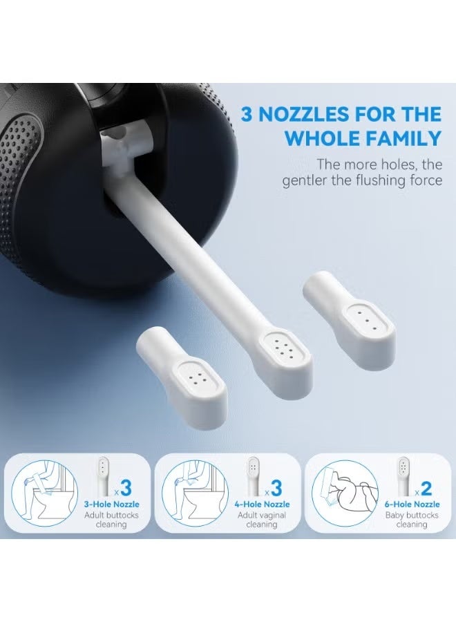 BlueFire Premium Portable Electric Bidet for Travel & Home - 250ML Tank, 2000mAh Rechargeable Battery, 5 Spray Modes & 180° Nozzle, IPX7 Waterproof, Compact Handheld Shattaf for Personal Hygiene, Postpartum & Hemorrhoid Care - Image 3