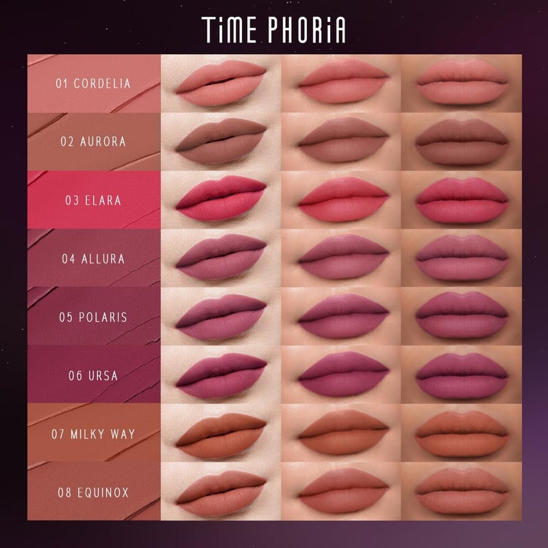 TIMEPHORIA NEBULA VELVET LIP CREAM-Long Lasting Lip Stain, Waterproof and Transfer Proof Lip Tint, Matte Finish Lipstick, Smooth Out Lip Lines, Lightweight Lip Cream, High Coverage (09 HELION) - Image 3