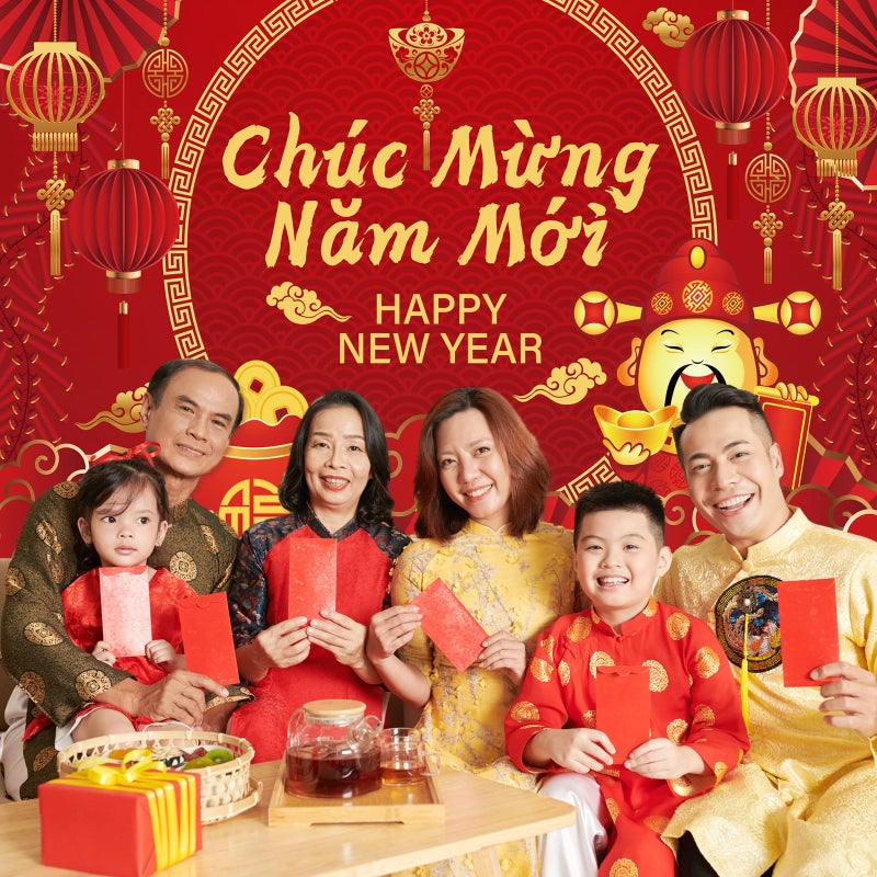 SmoothNovelty 6x4 ft Vietnamese New Year Backdrop Vietnamese Lunar New Year Decorations 2026 TET Decorations for Holiday Spring Festival Party - Image 5