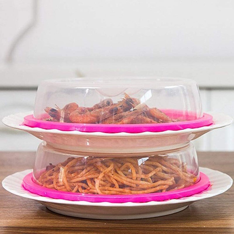 VIBGYOR PRODUCTS Microwave Oven Plate Cover Sealing Cap Food Plate Cover Lid PP Silicone Refrigerator, Diameter 20cm for Kitchen Accessories Vacuum Sealer - Image 3